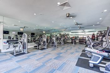 Gym with weights and cardio equipment 